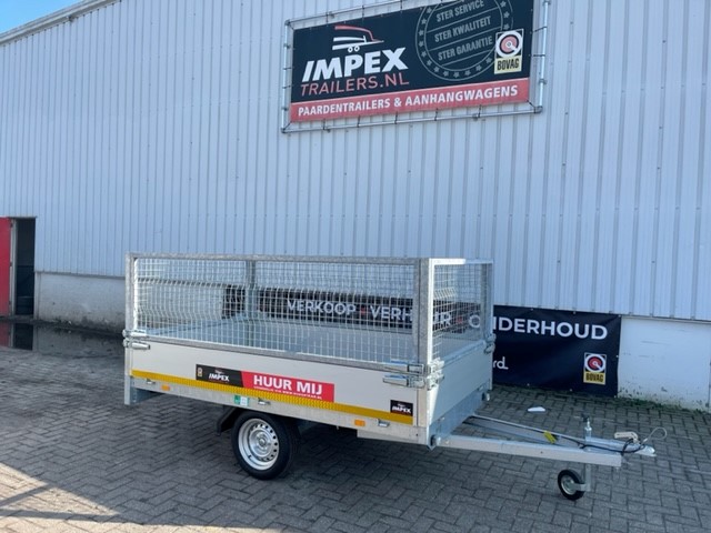 Kar 199 Open aanhanger standaard met loofrekken (260x150x100)